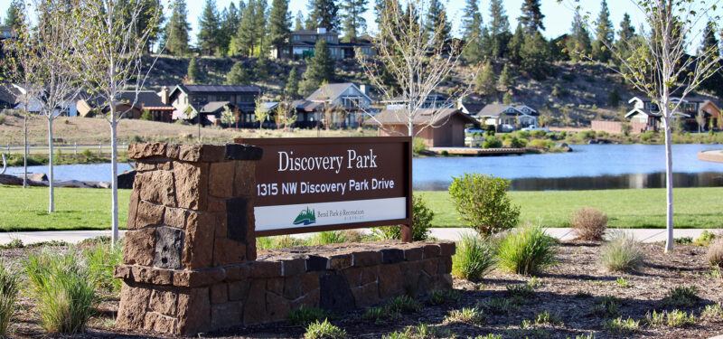 Discovery Park entrance sign